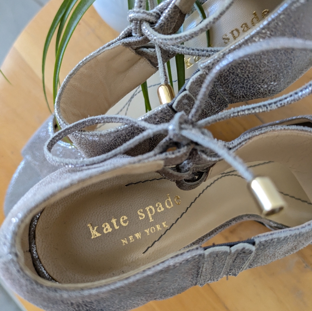 Kate Spade Metallic Silver High Heel Sandals - Picture 8 of 8